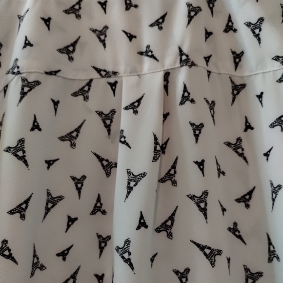 Womens Blouse Eiffel Tower Print Size XL - Picture 6 of 10